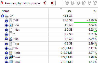 Easy and fast way to scan for lost disk space