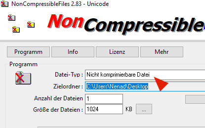 On the fly not or maximum compressible files