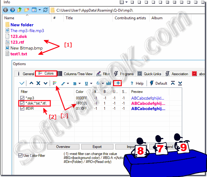 Highlight different file types in different colors!