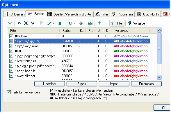 Filter fr Datei-Syntax