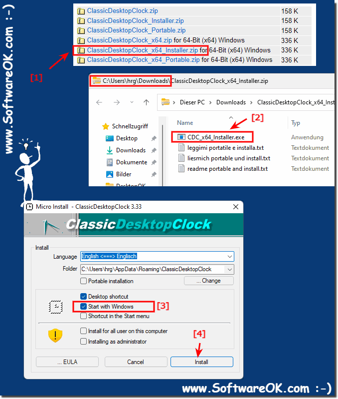 Restoring the analog clock by reinstalling it on Windows 11, 10, ... !