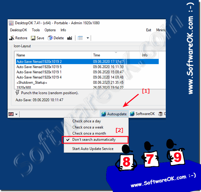 Activate or deactivate the auto update in Desktop-OK for Windows OS!