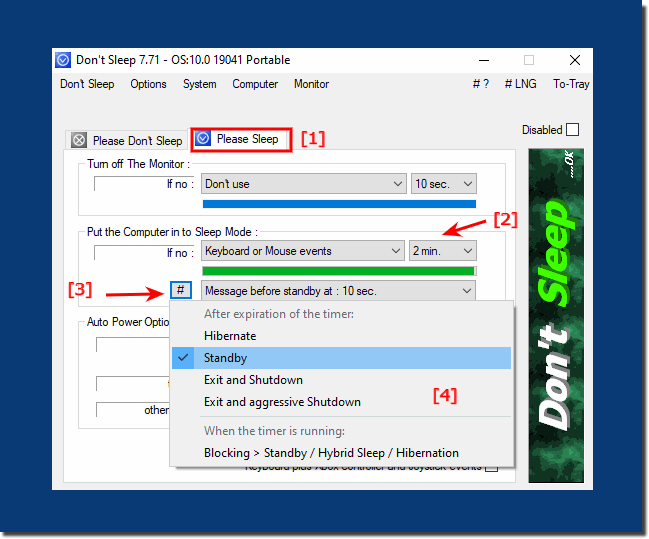 Simple function to switch off the PC when inactive!