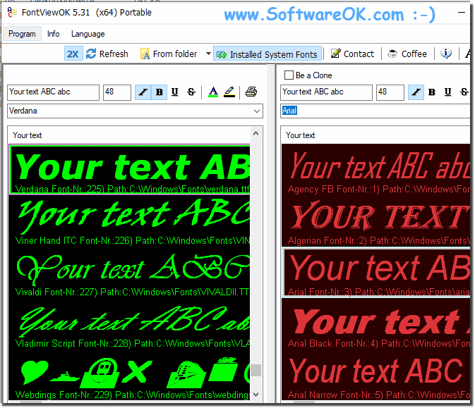 Fastest Font Preview possibility for Windows 10 and 8.1!