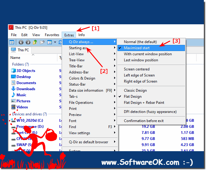 Always start the Quad Explorer for Windows maximized!