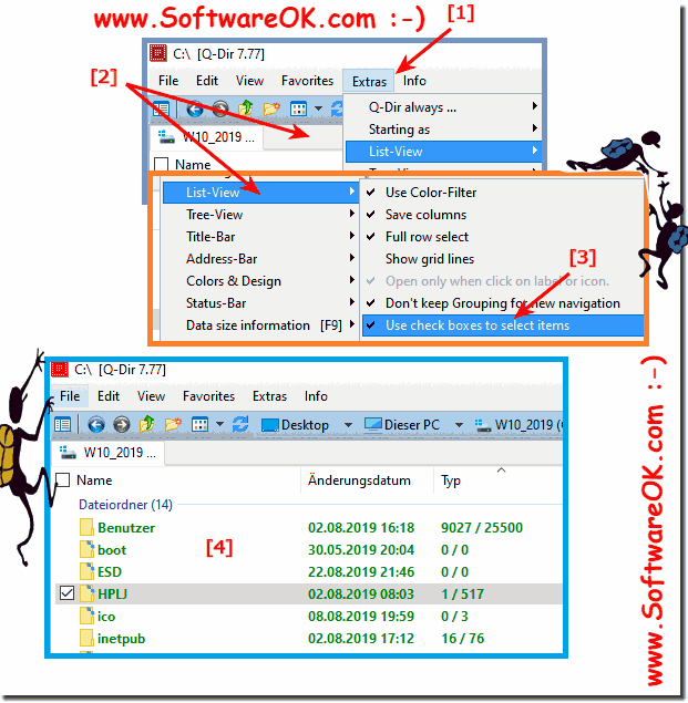 Check box in the Quad File Explorer for file marking!