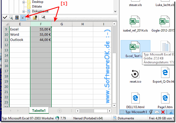 In the Explorer of Q-Dir the MS file preview!