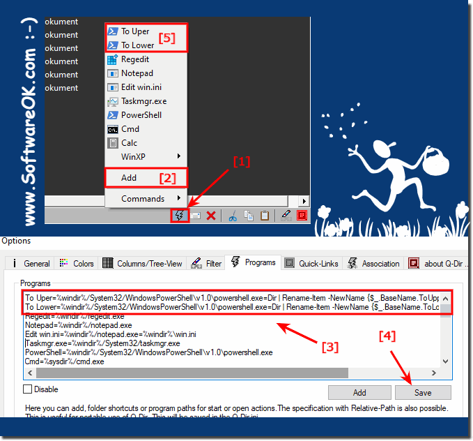 Rename files recursively in lower and upper case via Run-Command!