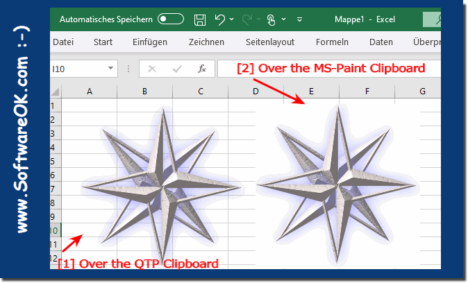 Image in MS Excel via QTP and via MS Paint Transparency is missing in the image!