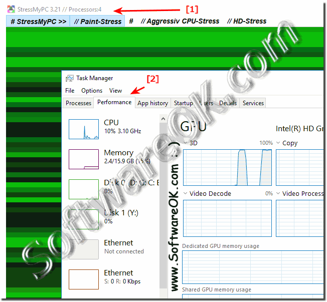 Stress for GPU on Windows 10 and old Win 7 plus load balance!