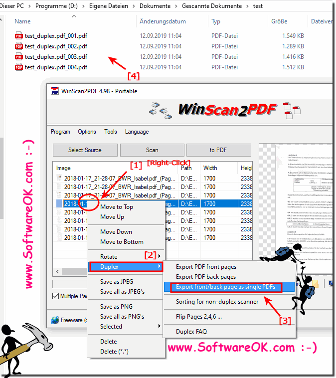 Scan a document with a front and back page and save it as one PDF!.