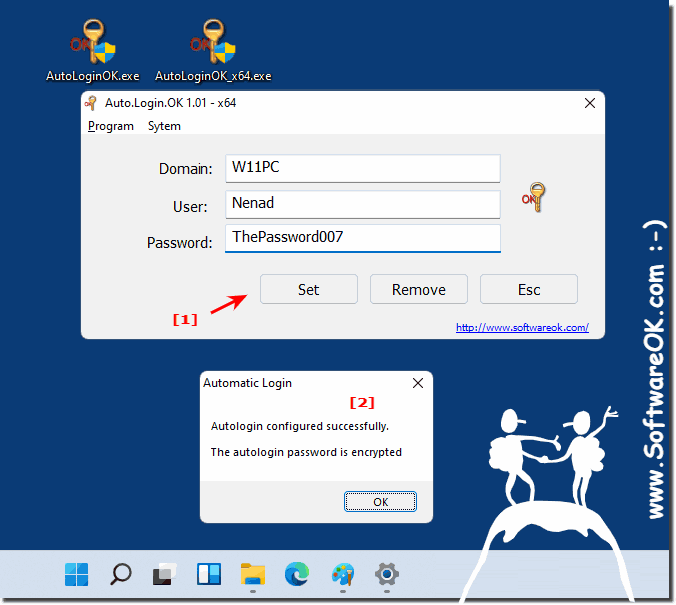Set automatic login on Windows!