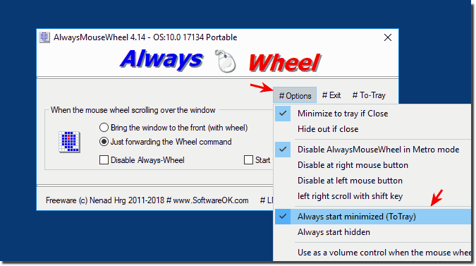 Start AlwaysMouseWheel always minimized 