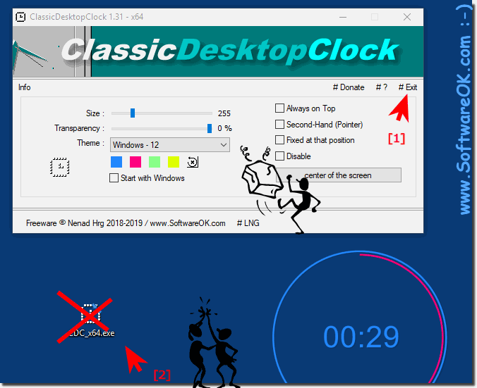 Remove or uninstall the classic desktop clock on Windows!