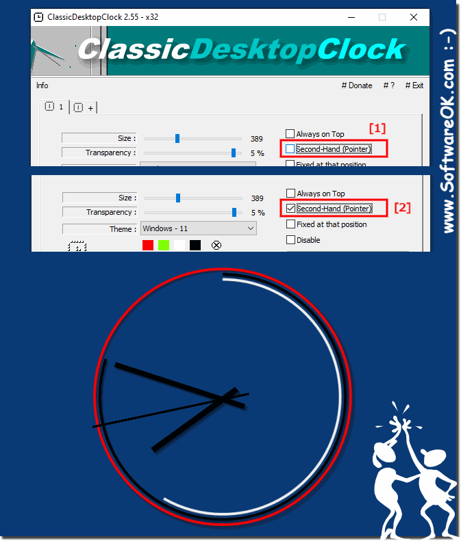 The second hand on the analog desktop clock on Windows!