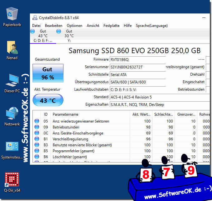Monitor the status and temperature of the hard drive health?