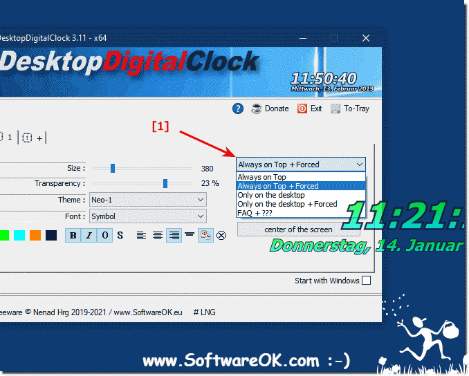 Digital Clock in Foreground and Always Foreground Forced!