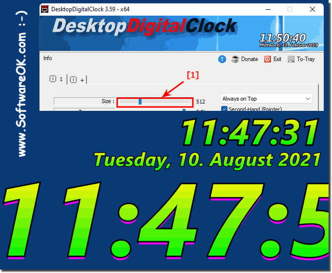 The big digital desktop clock on Windows 11!