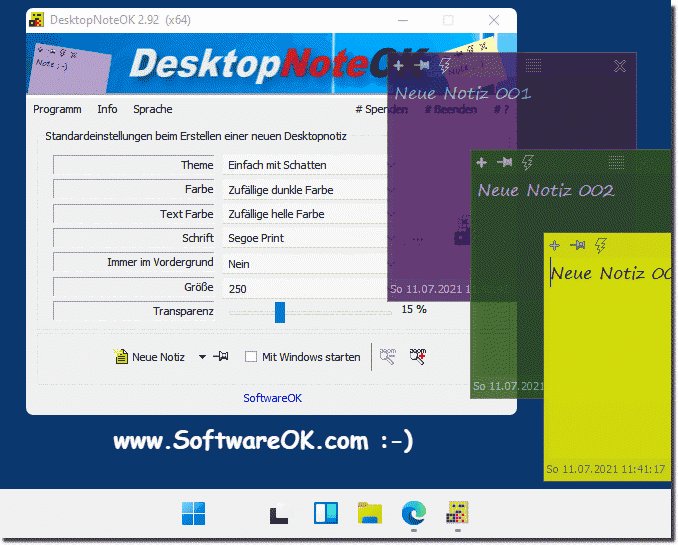 Desktop short notes tool on MS Windows 11!