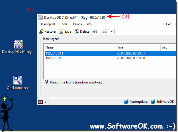 DesktopOK save the settings in Windows Registry!
