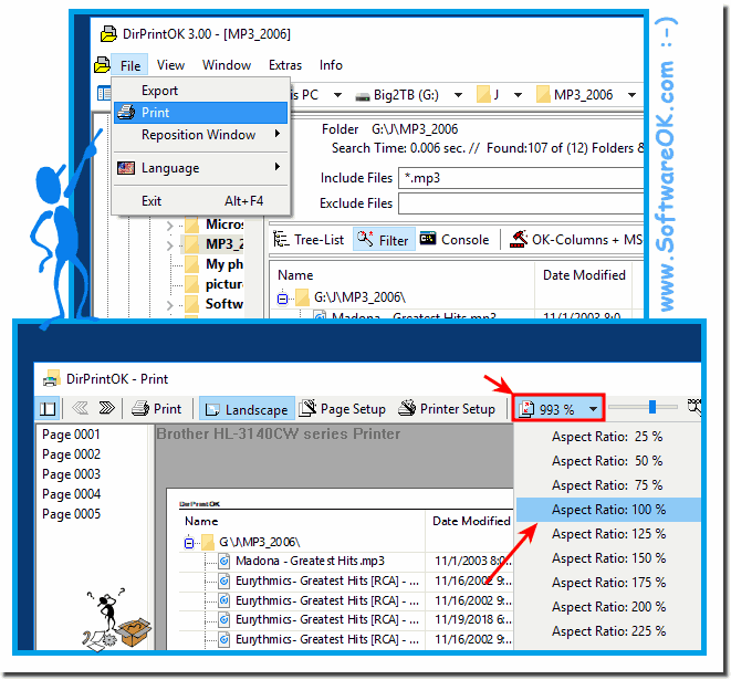 Adjust the aspect ratio before printing in the preview!