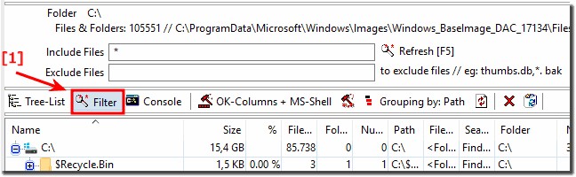 Filter the Content o a Folder before Print or Export!