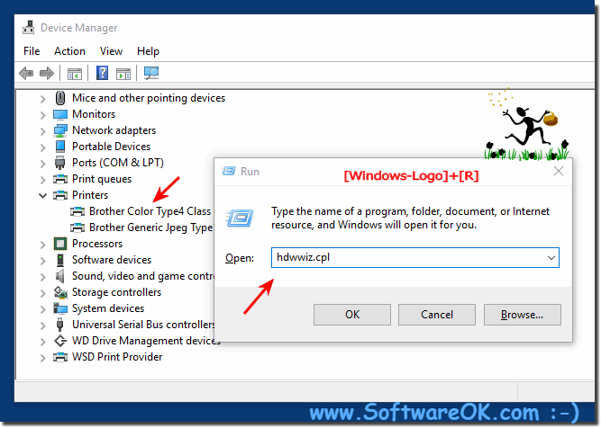 Find the  printer in Device Manager!