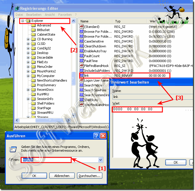 Windows shortcut without shortcut with text in the shortcut name!