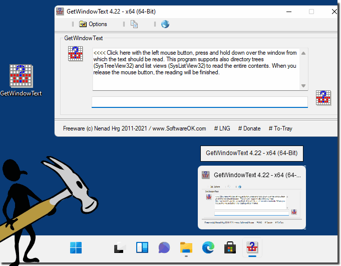 Easy use the window text readout tool on Windows 11!
