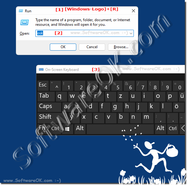 OSK the virtual keyboard example on MS Windows OS!