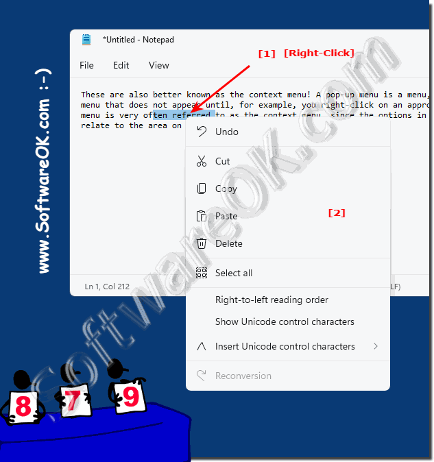 Popup-Menu in Notepad the Text-Editor!