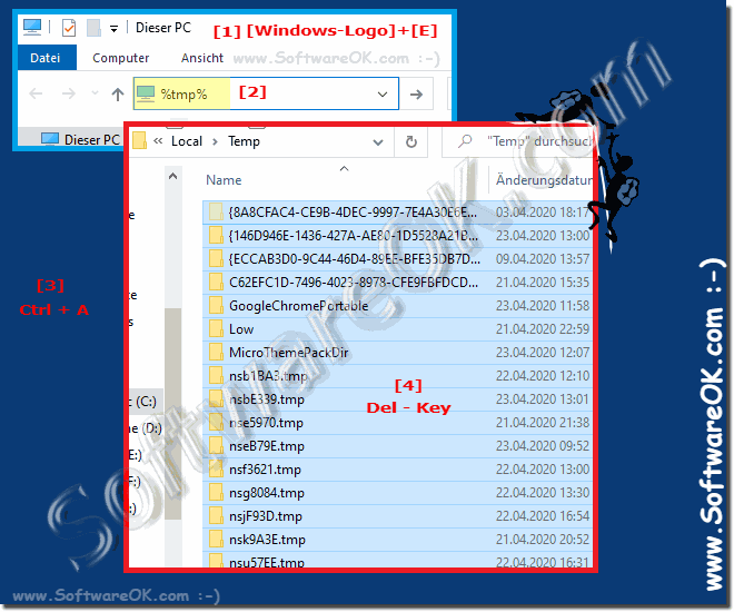 Easy delete temporary files on all MS Windows OS!
