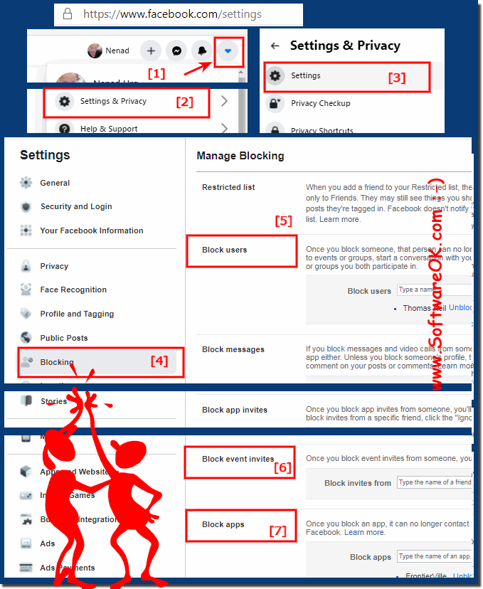 Activate and unblock blocked people and applications on Facebook.com!