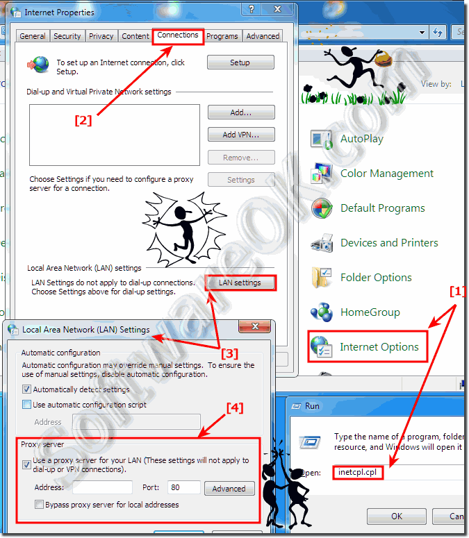 Proxy server configuration in Windows!