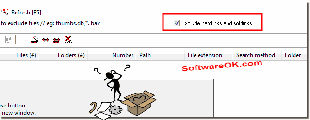 Exclude hard links and soft links on NTFS Windows!