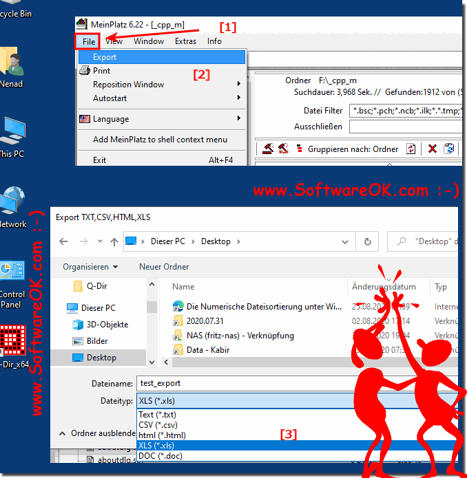 Hard disk space evaluation Export to Excel, CSV, HTML, ...!