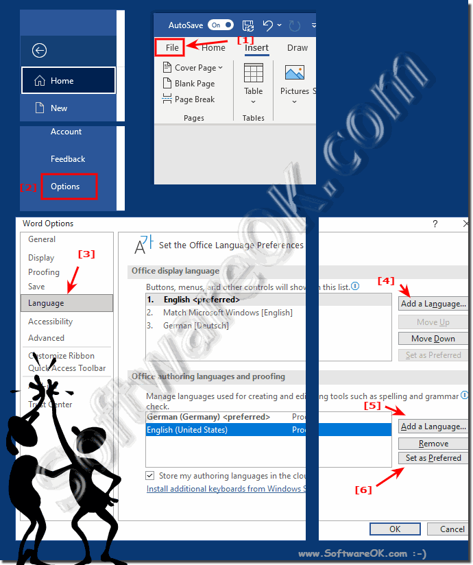 Change or Add the spell checker language in MS Office Word!