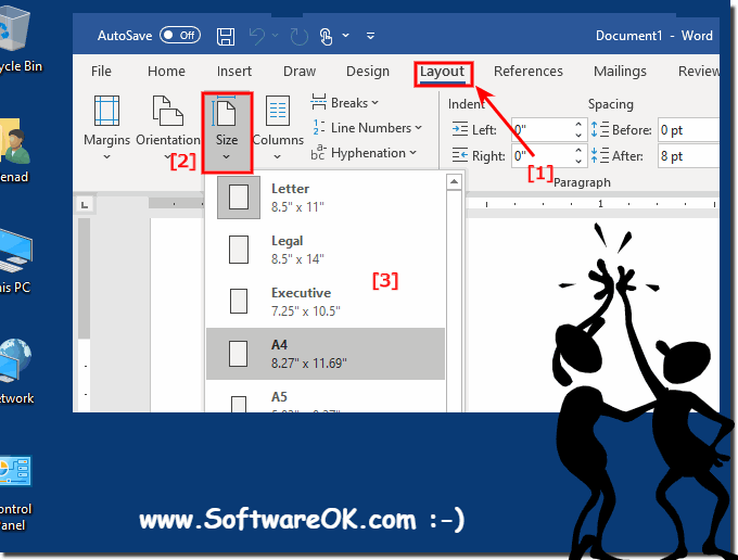 Change the paper format in Microsoft Word!