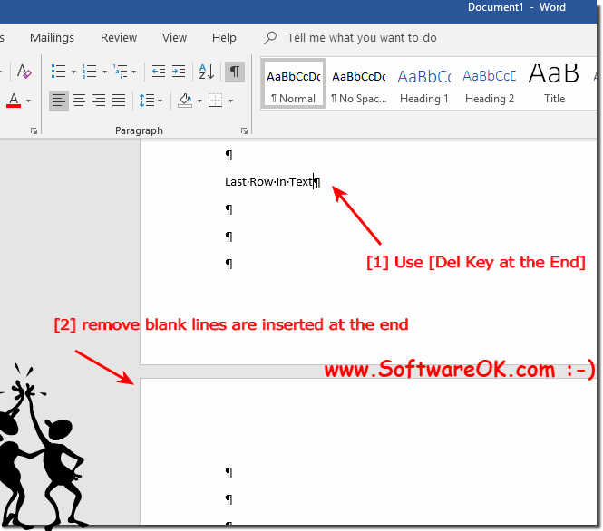 cannot delete final page in word