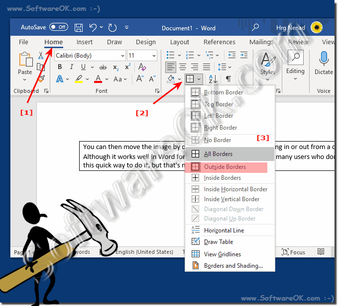 frame border for text in Microsoft Word!