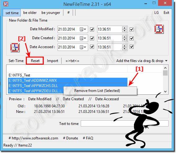 Remove files and folders from the file time list!