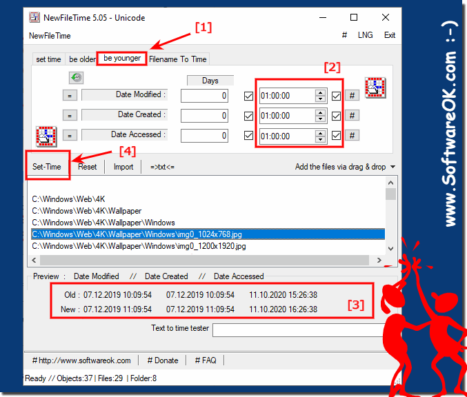 Summer and winter file time stamp correction!