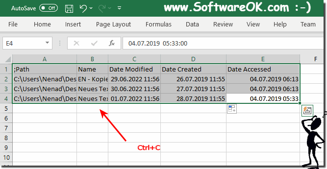 import file times from Excel!