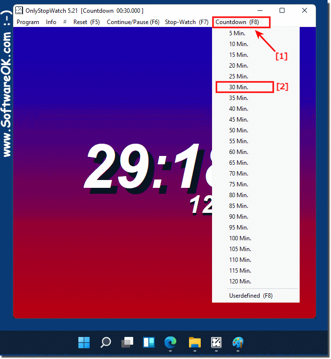 Use the countdown in the stopwatch on Windows 11!