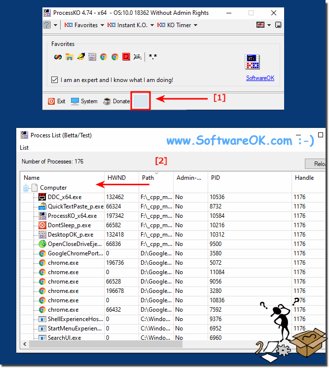 Ongoing processes overview in Procsess-KO!