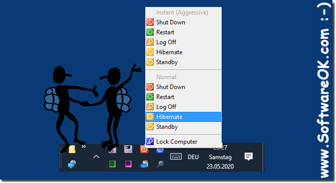 Shutdown, Hibernate, Logoff, Lock-Computer feature in Windows To-Tray