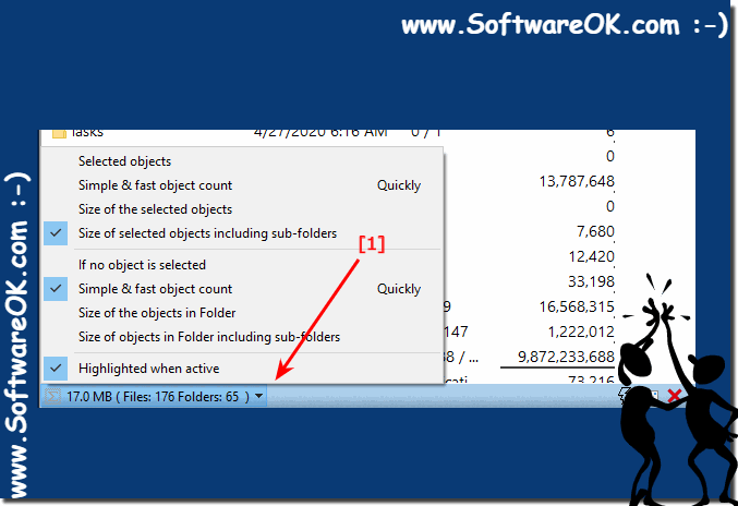 Number of objects, directory size, size information and information!