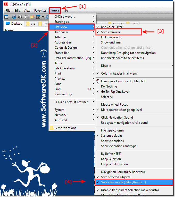 Save columns settings in Explorer Q-Dir!