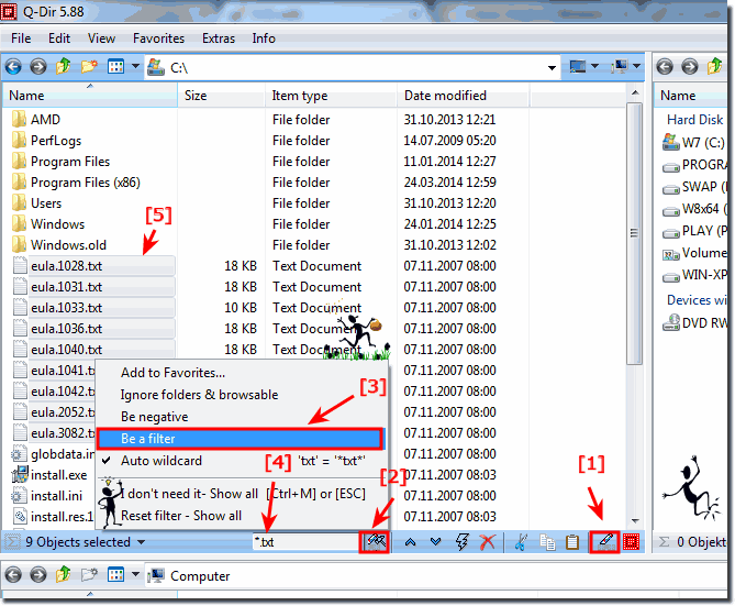 Select multiple files in explorer list view via Q-Dir select!