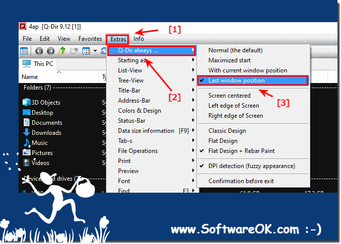 Start the Explorer Q-Dir always with last window position!